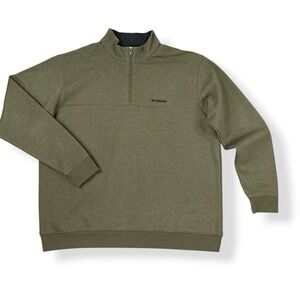 COLUMBIA Men Hart Mountain II Half Zip Sweatshirt in Oatmeal Heather Size 3XL